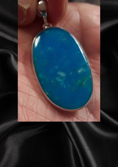Mexican Turquoise Sterling Silver Pendant image 0